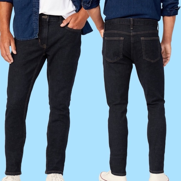 Old Navy 40W X 30L Men's Skinny Built-In Flex Dark Wash Denim Blue Jeans - Picture 1 of 5